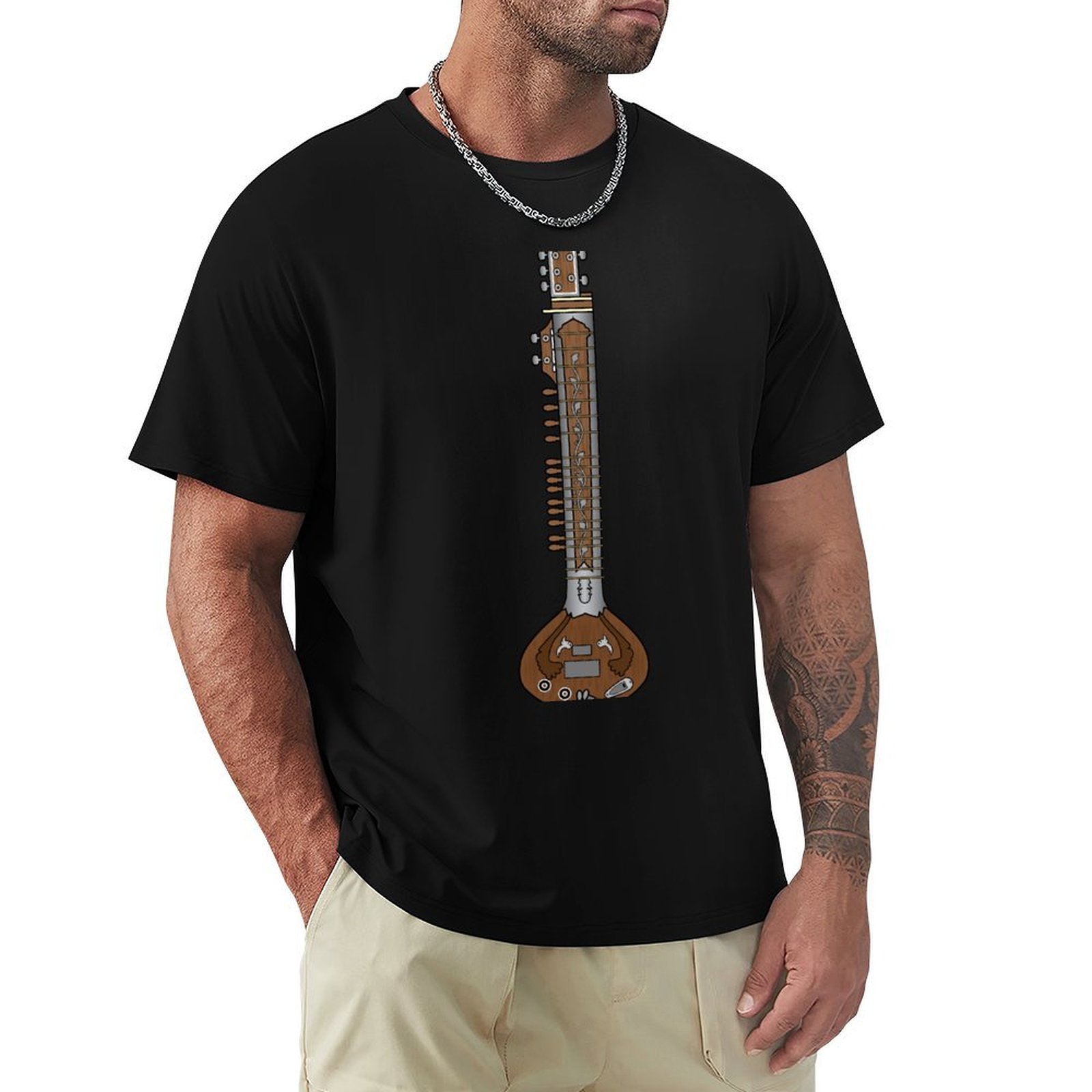 Musical Instrument Sitar - 악기 - 시타르 티셔츠 추수감사절 티셔츠