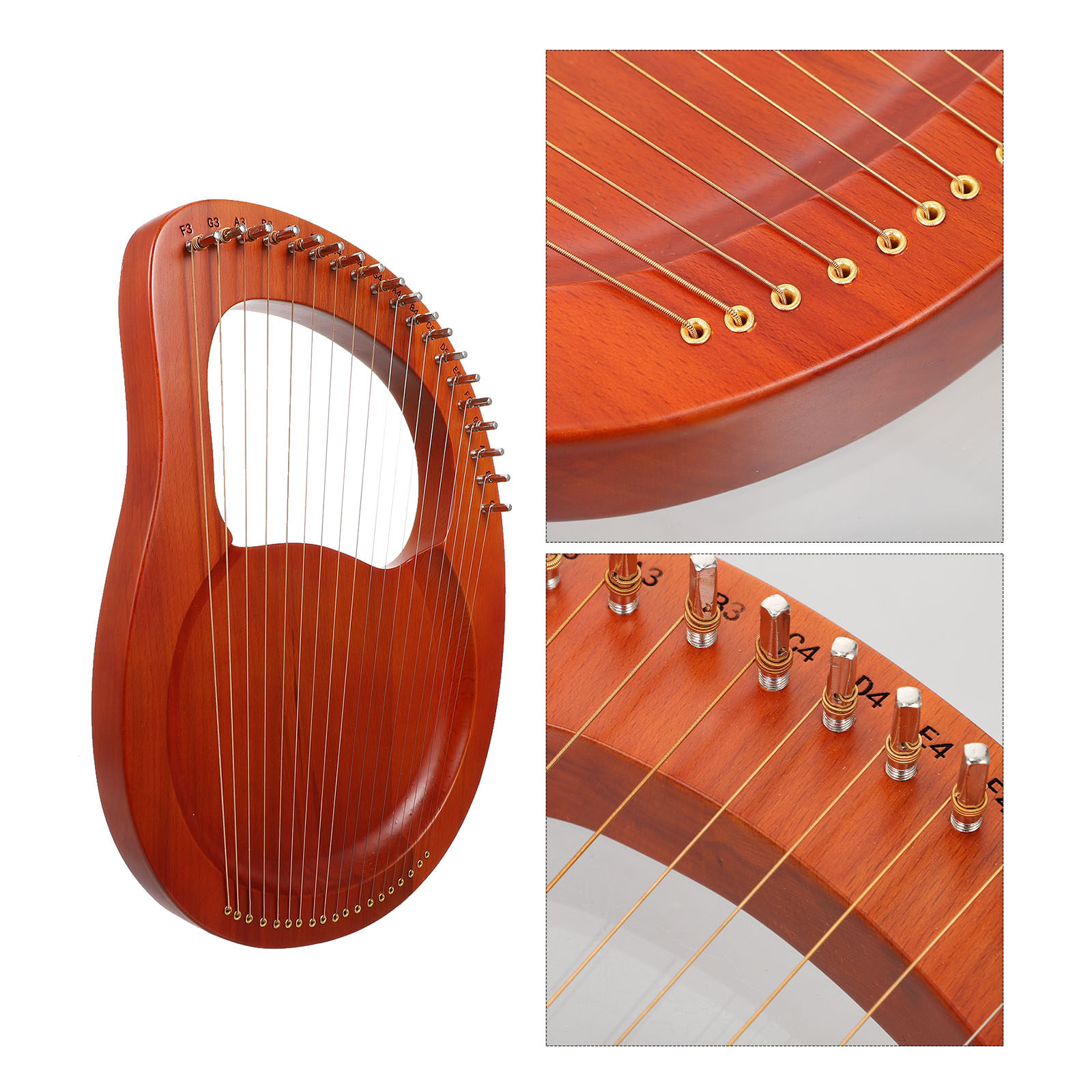 Musical Instrument Harp - 1세트 휴대용 리라 하프 19현 목재