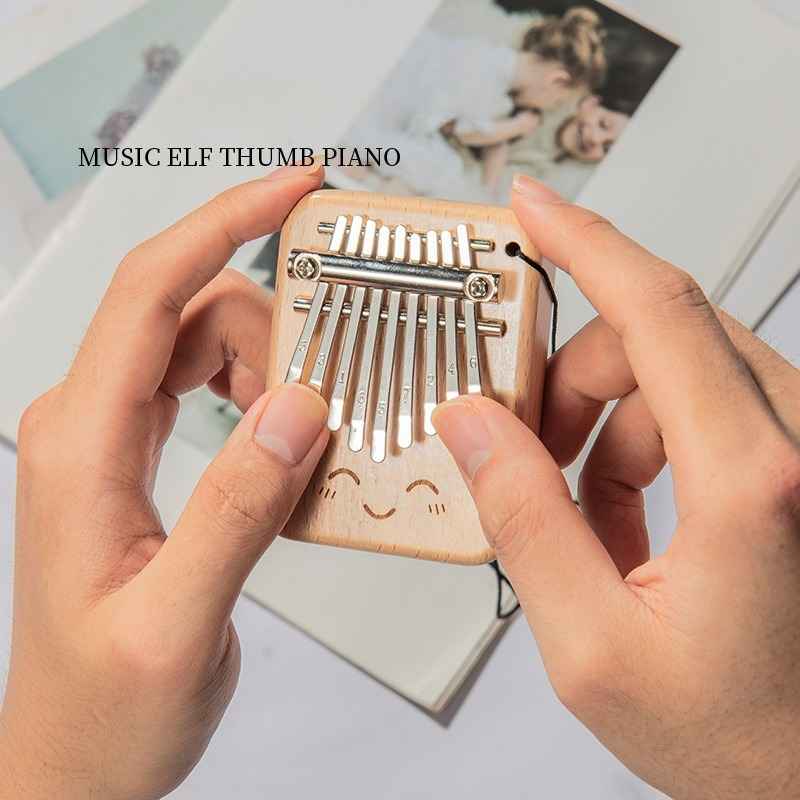 단단한 나무로 만든 9음 미니 엄지 피아노 악기, 나무 - Musical Instrument For Beginners 리뷰 및 가격