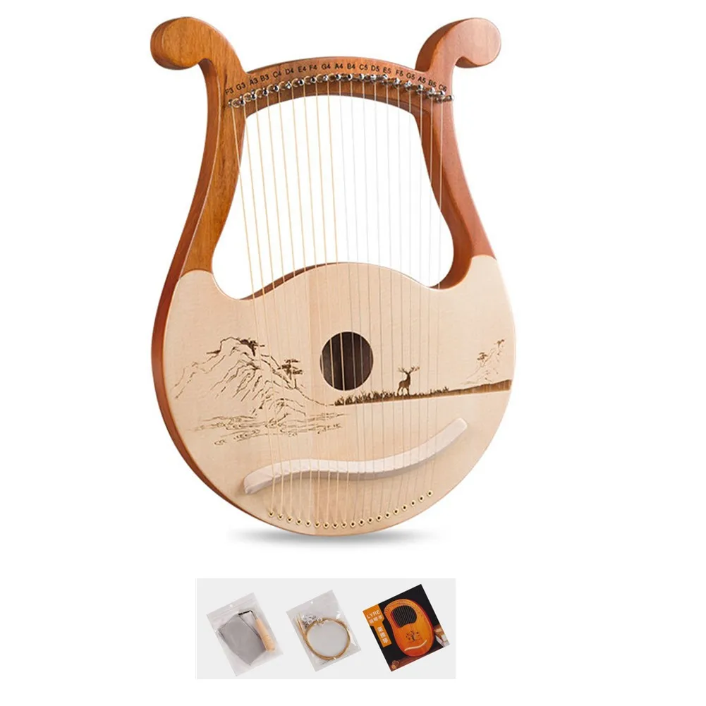 고품질 19줄 라이어 하프 마호가니 악기 여분의 줄과  - Musical Instrument Harp 리뷰 및 가격